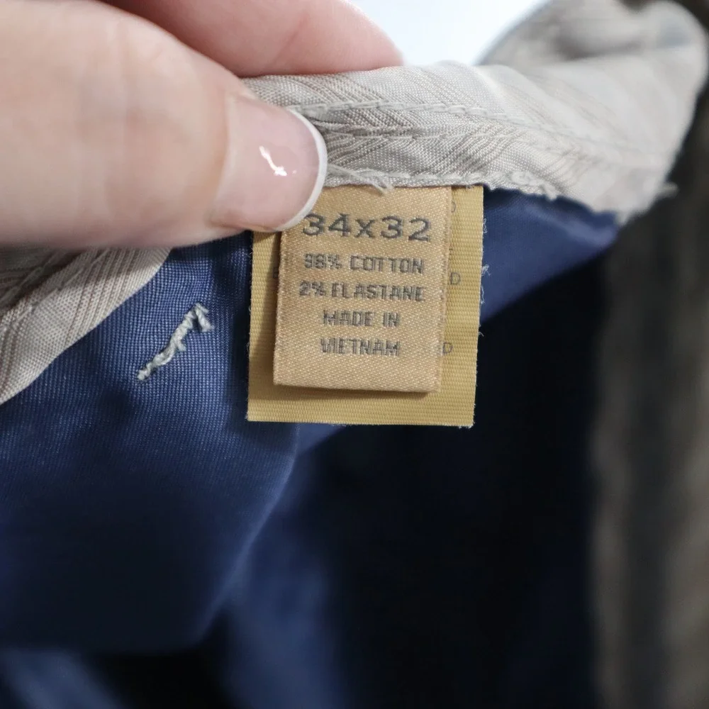 Joseph Abboud JOE Chino Pants Mens 34x32 Tan Stretch Cotton Casual Business